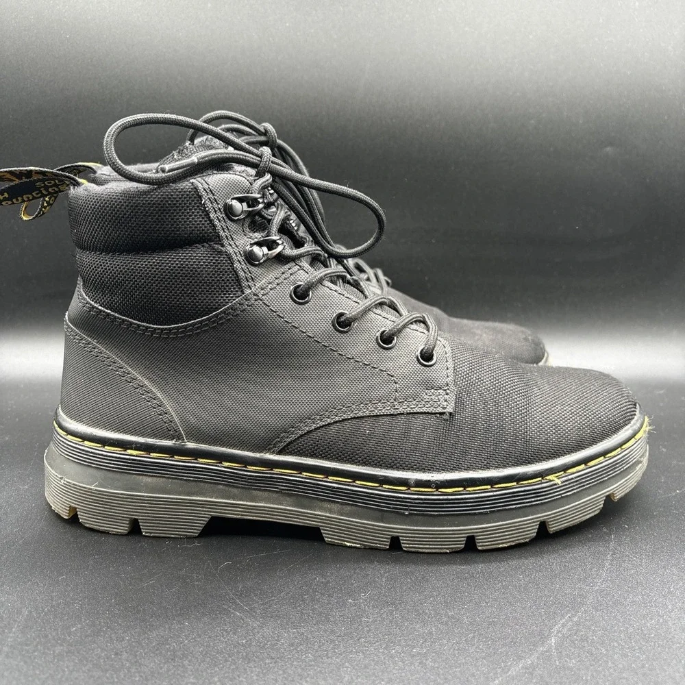 Dr Martens‎ Rakim Boots Men's 8 Black Canvas Lace Up Combat Casual